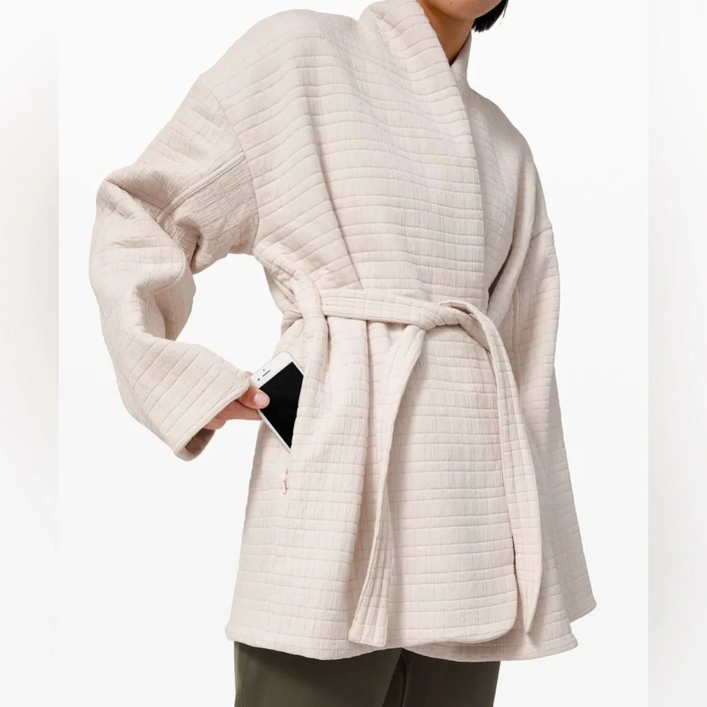 Beautiful Lululemon Serene Travels Wrap blazer jacket in Light Ivory